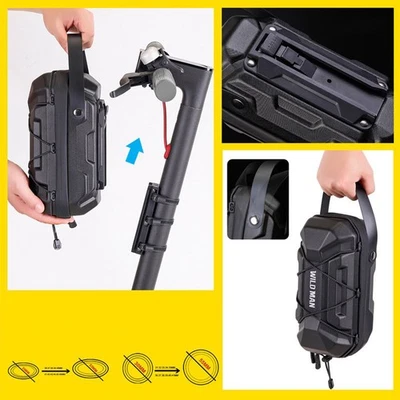 WILD MAN E-Scooter Bicycle EVA Hard Shell Quick Release Front Hanging Bag 3L Bag - Image 1 of 4