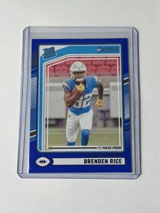 2024 Panini Donruss - Rated Rookie Brenden Rice #382 Blue Press Proof (RC) - Picture 1 of 2