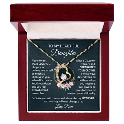 Collar Corazón A Mi Hija, Regalo De Papá Navidad Collar Joyería Foto 1 de 4