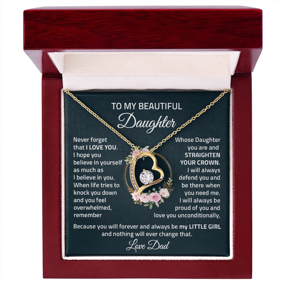 Collar Corazón A Mi Hija, Regalo De Papá Navidad Collar Joyería Foto 1 de 4