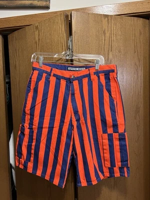 Pantalones cortos Game Bibs naranja y azul a rayas para hombre talla 32 Florida Gators Broncos Foto 1 de 4