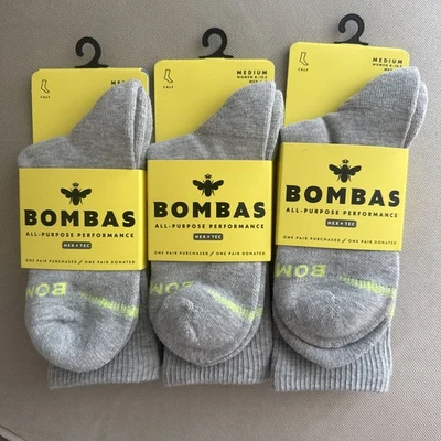 Calcetines de pantorrilla BOMBAS Hex Tec rendimiento multiusos peso medio talla M/3 pares Foto 1 de 4