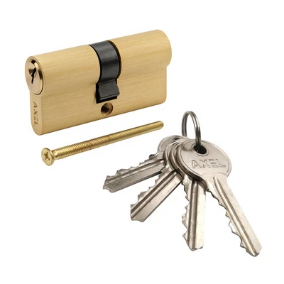 STAHLCO Schließzylinder aus Messing, 30x30, mit 3 Schlüssel
