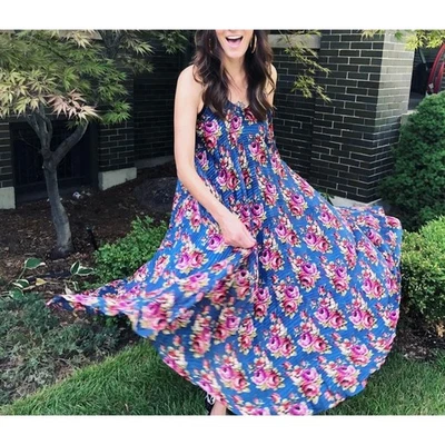 Vestido de tenda plissado floral Zimmermann feminino grande XL sem mangas maxi acordeão - Imagem 1 de 4