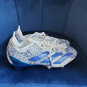 Adidas Football Cleats Adizero II (Sz 10.5) Electric Blue White Mens Rugby - Picture 1 of 8