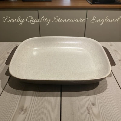 Plato de horno de gres vintage Denby Russet 14"x10" rectangular Baker England Foto 1 de 3