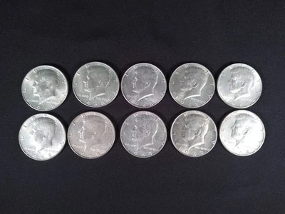 Lote de 10 monedas de medio dólar Kennedy 1968-D sin certificar  Foto 1 de 4