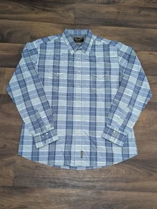 Wrangler Mens Retro XXL Pearl Snap Long Sleeve Plaid Western Shirt - Picture 1 of 8