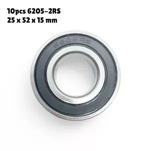 10pcs 6205-2RS Deep Groove Ball Bearings - 25 x 52 x 15 mm - Picture 1 of 2