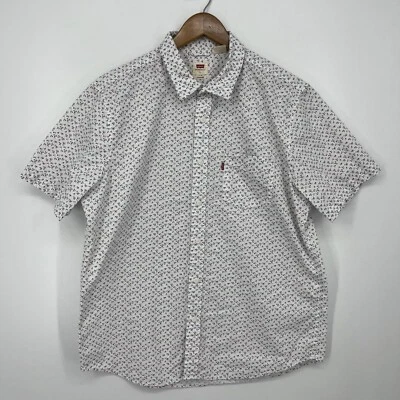 Camisa Levi's manga corta con botones para hombre talla L blanca calce estándar algodón floral Foto 1 de 4