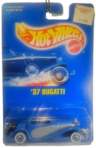 1991 Hot Wheels Blue Card '37 Bugatti Blue #28 WW 5SP - Picture 1 of 2