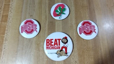 #7 (4) Ohio State Buckeyes Button PIns Lot,Bracelet,new! - Image 1 of 4