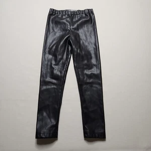 Cotton On Kids Faux Leather Pants Girls Size 7 Black P1 - Picture 1 of 13