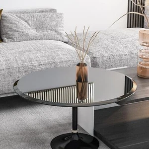 32" Round Tempered Glass Table Top 2/5" Thick Beveled Edge - Black - Picture 1 of 12