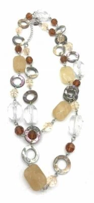 Collar Largo Lia Sophia “Amber Dawn” Abulón, Cuarzo, Vidrio y Cuentas de Resina  Foto 1 de 2