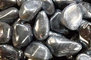 Silber Hämatit Trommelt 2" 3-5 Unzen Heilkristalle Steine Wurzel Chakra Reiki - Bild 1 von 4