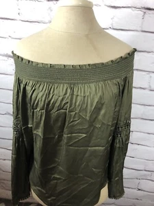 White House Black Market Damen Größe MP grün schulterfreies Langarmshirt - Bild 1 von 7
