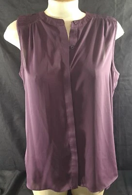 Simply Vera Vera Wang Purple Sleeveless Button Down Blouse Women's PL - Image 1 of 4