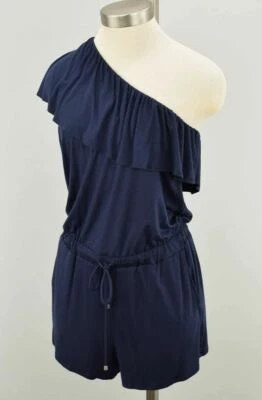 Mameluco Jersey ELLA MOSS Mujer Azul Marino Un Hombro Volantes Rayón MEDIANO NUEVO CON ETIQUETAS Foto 1 de 2