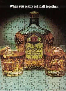 Crown Royal Whisky Jigsaw Puzzle Get it All Together 1982 Vintage Print Ad - Picture 1 of 1