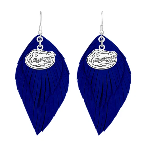43373 Florida Gators Boho Earrings with Blue Suede Leather Cover