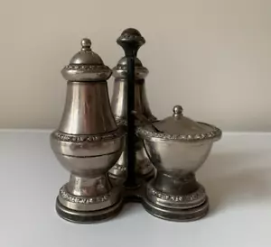 Vintage Silver Plated Condiment/Cruet Set on Stand by IANTHE Made in England - Picture 1 of 24