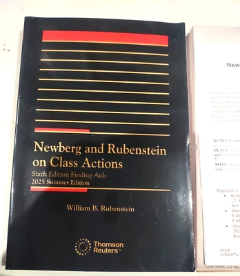 June 2025 NEWBERG and RUBENSTEIN on Class Action Supplement , vol.10 NEW - Image 1 of 4