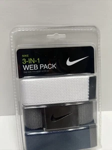 Nike Men's Standard 3 Pack Golf Web Belt, Blue/Grey/white - Bild 1 von 6