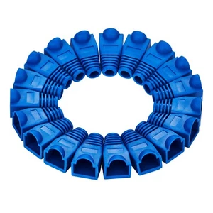 100 pcs Boot Cap Cover for RJ45 Network Connectors Cat5 Cat5e Cat6 Cable Blue - Picture 1 of 2
