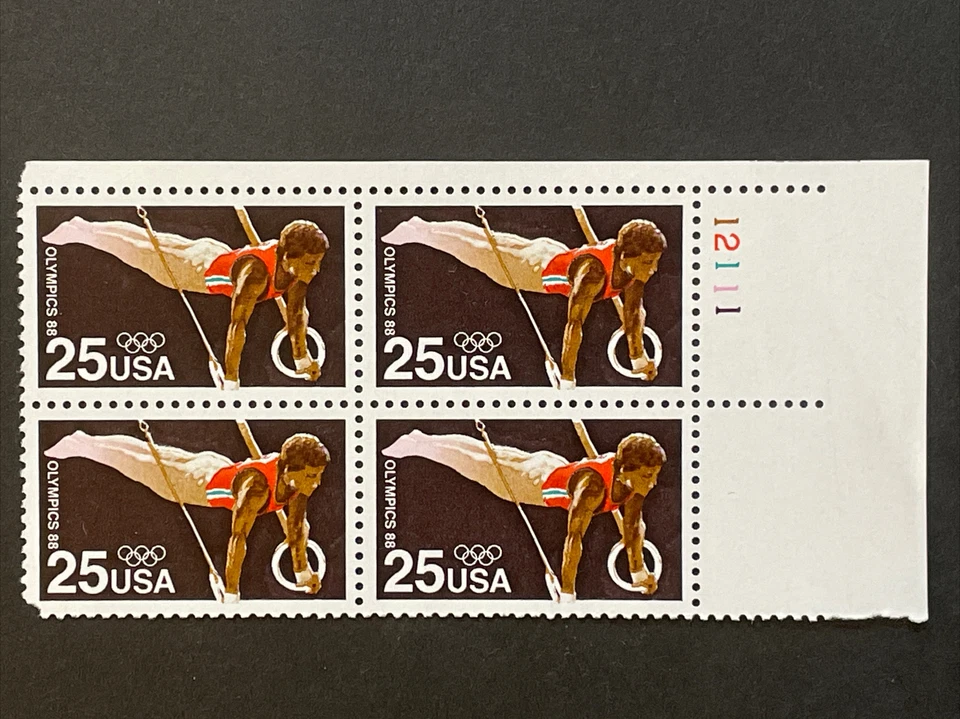 Scott # 2380 25-cent Summer Olympics Stamp, MNH Plate Block of 4 - Image 1 of 1