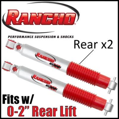 Пара задних амортизаторов Rancho RS9000XL подходит для Jeep Wrangler JK 2007-2018 годов выпуска с подъемником 0-2 дюйма - Изображение 1 из 3