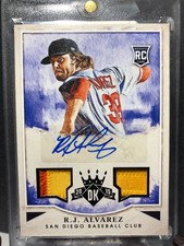 2015 Panini Diamond Kings 1/1 R.J. ALVAREZ Rookie AUTO JERSEY Patch#1/1 PADRES