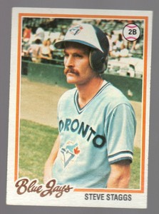 1978 Topps Steve Staggs Baseball Card Toronto Blue Jays