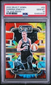 POP 3 PSA 10 2024 Select Sabrina Ionescu Tie Dye Prizm Concourse /25 NY LIBERTY - Picture 1 of 2