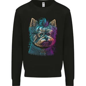 A Cool Yorkie Yorkshire Terrier Female Dog Kids Sweatshirt Jumper - Picture 1 of 3