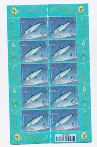 Full Sheet Collection Latvia 2023 Latvian Fund for Nature Fish Vendace Cisco