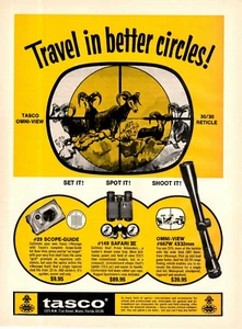 1971 Print Ad Tasco Omni-View 30/30 Reticle Travel in better circles Scope - Picture 1 of 1