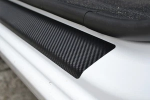 Carbon Film Door Sill Protectors for Daihatsu Sirion 2008- Threshold Vinyl Foils - Picture 1 of 12