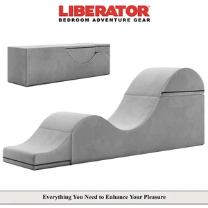 Liberator Aria Flip Chaise Poltrona Sessuale con Morbidi Cuscini Velluto Grigio - Foto 1 di 17