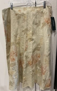 New Lauren Ralph Lauren High Rock Linen Skirt Women’s Size 14 - Picture 1 of 5
