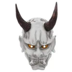 Unisex Devil Mask Japanese Hannya Demon Oni Samurai Kabuki Fancy Dress-up Props - Picture 1 of 30
