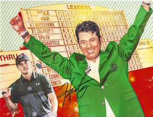 HIDEKI MATSUYAMA Signed 8.5 x 11 Photo Golf MASTERS Champion FREE SHIPPING - Picture 1 of 1