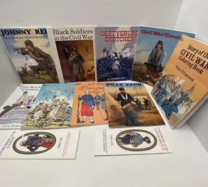 Collection Of 9 Civil War Coloring Books Uniforms Flash Cards New EducationalHTF - Picture 1 of 12