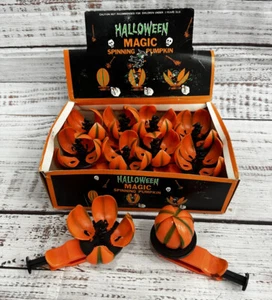 Vintage 80s Halloween Magic Spinning Pumpkin & Witch Push Spin Toy Box Lot RARE - Picture 1 of 5