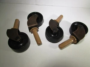 Vintage Four (4)  Swivel Stem Caster Wheels ~ Heavy Duty - Picture 1 of 8