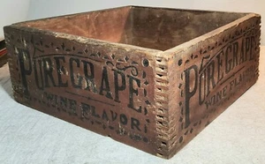 RARE ANTIQUE 1902 TAX STAMPD PURE GRAPE WINE FLAVOR PLUG TOBACCO WOODEN BOX CASE - Picture 1 of 12