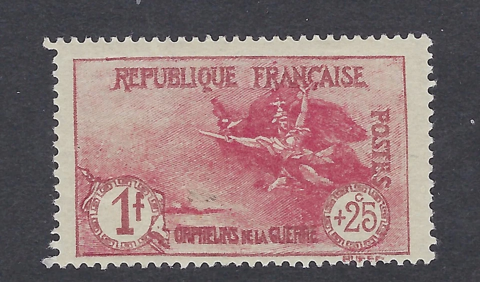 FRANCE  "Orphans 1f+25c"  SC#B22 MH CV$55+   (FR399)* - Image 1 of 1