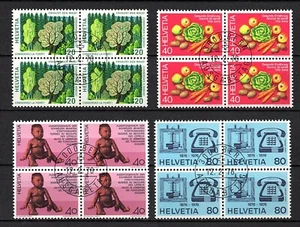 Suiza, año 1976, serie completo en bloque de cuatro, usado, Michel-€ 6,80 (K102) - Imagen 1 de 1