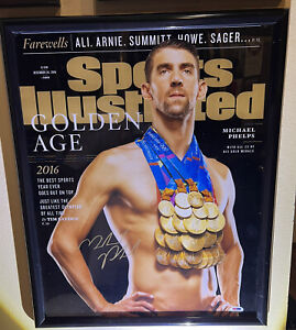 Michael Phelps Olympic Gold Medalist Autographed 18x24 Photo PSA Authenticated
