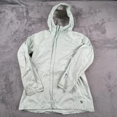 Mountain Hard Wear Jacket Womens Large Light Green Hooded Rain Shell Nylon - Image 1 of 4